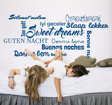 Sticker Maison Bonne nuit multilangues - TenStickers