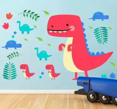 Sticker Maison Dinosaures pour Enfants - TenStickers