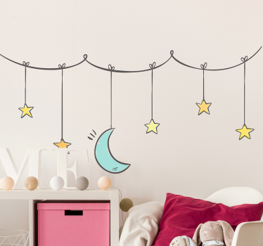 Sticker Maison Étoile et Demi-Lune - TenStickers