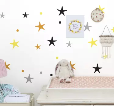 Sticker chambre enfant Etoiles colorées - TenStickers