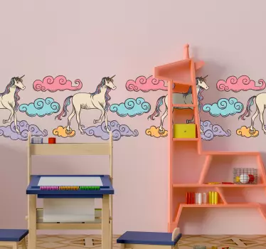 Sticker Maison Licorne Dessin - TenStickers