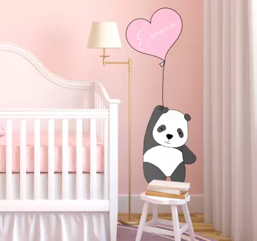 Sticker Maison Panda et Prénom - TenStickers