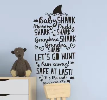 Sticker Maison Paroles Baby Shark - TenStickers