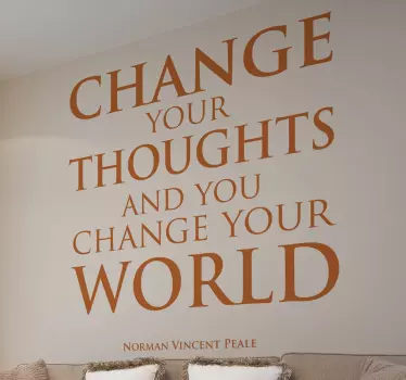 Sticker change your thoughts world - TenStickers