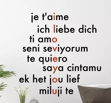 Sticker citation amour en langues - TenStickers