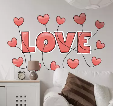 Sticker Original Love et Coeurs - TenStickers