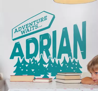 Sticker citation aventure vous attend design - TenStickers