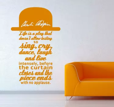 Sticker citation charlie chaplin - TenStickers