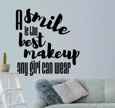 Sticker citation citation inspirante sur le sourire - TenStickers