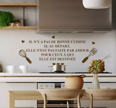 Sticker citation Cuisiner avec amour - TenStickers