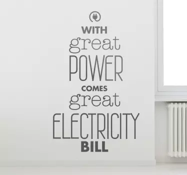 Sticker citation electricity bill - TenStickers