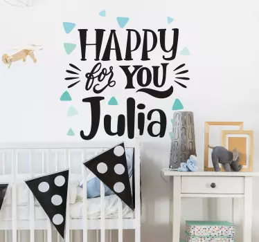 Sticker citation heureux pour toi julia - TenStickers