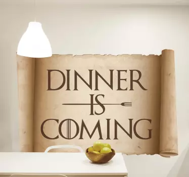 Sticker citation le dîner arrive - TenStickers