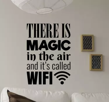 Sticker citation magie dans l'air appelée wifi - TenStickers