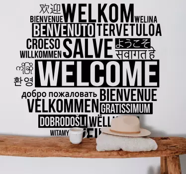 Sticker citation message de bienvenue multilingue - TenStickers