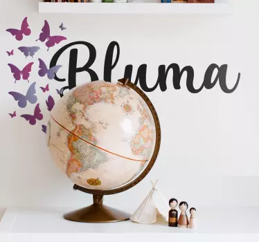Sticker citation nom de papillon personnalisable - TenStickers