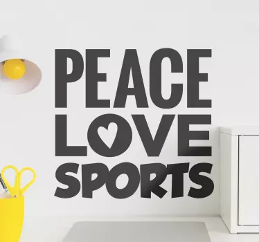 Sticker citation paix amour sport - TenStickers