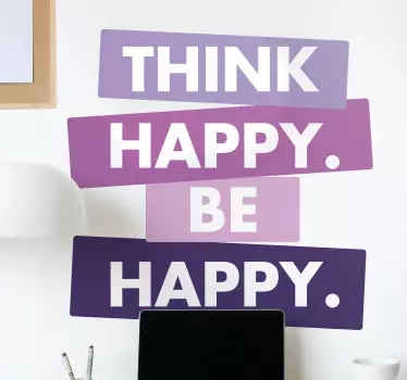 Sticker citation pensez positif soyez heureux - TenStickers