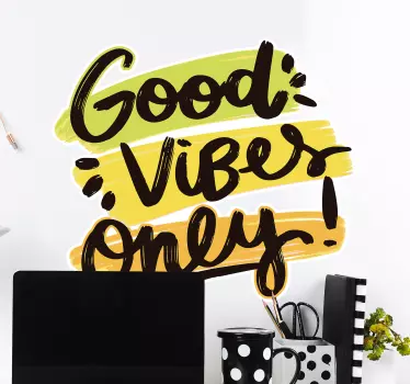 Sticker citation que des ondes positives - TenStickers