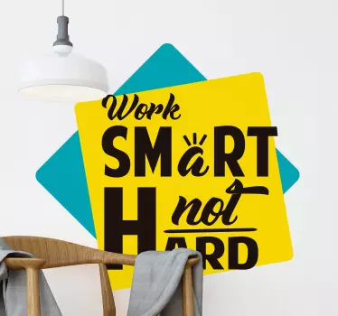 Sticker citation travailler efficacement, pas laborieusement - TenStickers