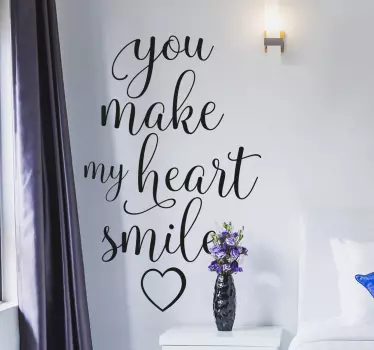 Sticker citation tu fais sourire mon cœur - TenStickers