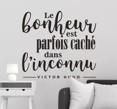 Sticker citation Victor Hugo bonheur - TenStickers