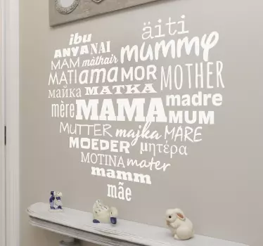 Sticker coeur Mère - TenStickers