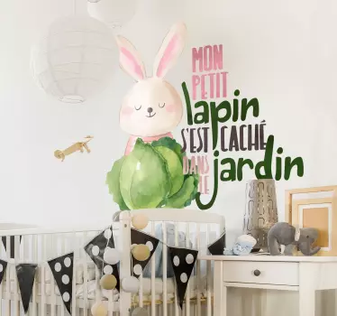 Sticker Muraux Comptine pour enfant mon petit lapin - TenStickers