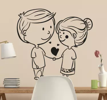 Sticker couple amoureux - TenStickers