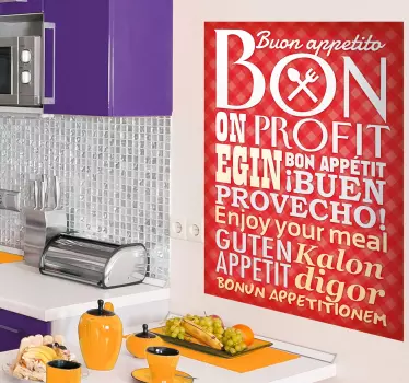 Sticker cuisine bon appétit langues - TenStickers