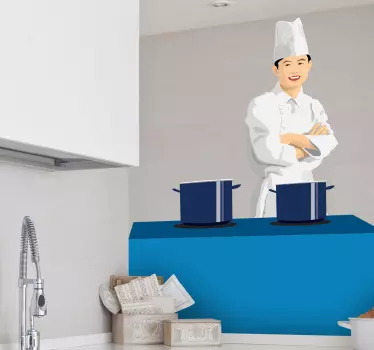 Sticker cuisine chef asiatique - TenStickers