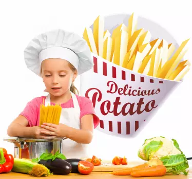 Sticker cuisine cornet de frites - TenStickers