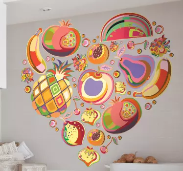 Sticker cuisine fruits cœur - TenStickers