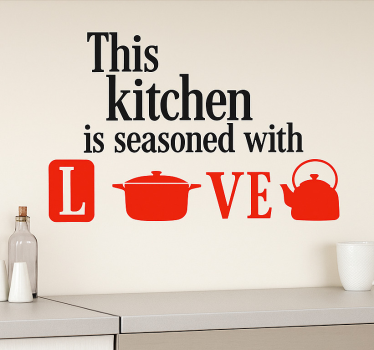 sticker cuisine cuisine épicée d'amour - TenStickers