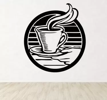 Sticker cuisine illustration tasse café - TenStickers