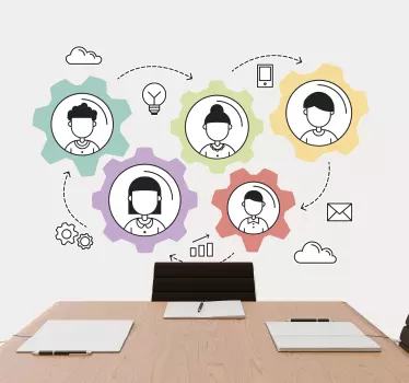 Sticker de Motivation Moteur de travail d'équipe - TenStickers