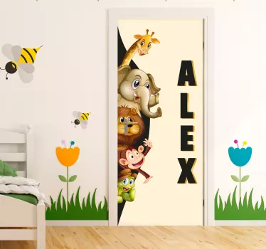 Sticker de Porte Animaux mignons 3d - TenStickers