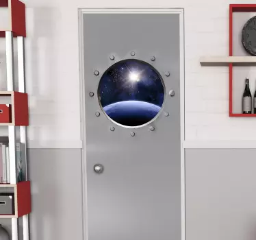 Sticker de Porte Effet optique vues vers l'univers - TenStickers