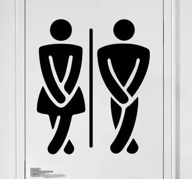 Sticker WC porte homme et femme pressés - TenStickers