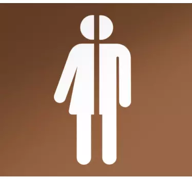 Sticker de Porte Signe de toilette demi-personne - TenStickers