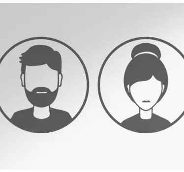 Sticker de Porte Toilette homme femme signe - TenStickers
