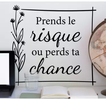 Sticker de Porte Un risque et une chance - TenStickers