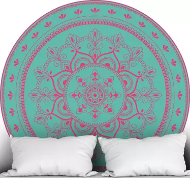 Sticker tête de lit illustration de motif de mandala - TenStickers
