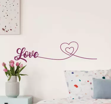 Sticker Déco Maison Ligne d'amour avec des coeurs - TenStickers