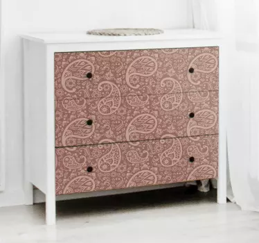 Sticker déco meuble au motif paisley - TenStickers