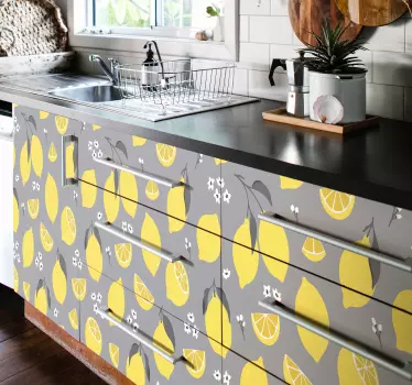 Sticker Deco Meuble Citron tropical - TenStickers