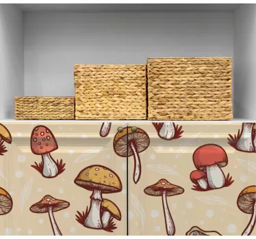 Sticker Deco Meuble Conception originale du modèle de champignon - TenStickers