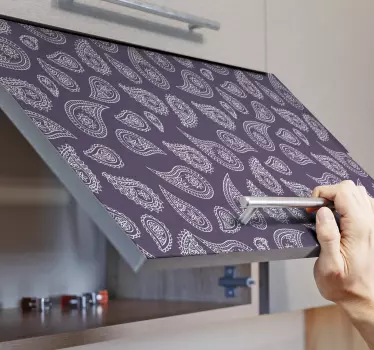 Sticker déco meuble Paisley violet - TenStickers