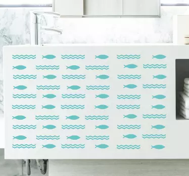 Sticker déco meuble Silhouettes de poissons - TenStickers