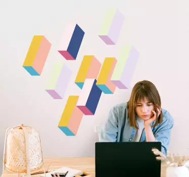 Autocollant Forme Motif géométrique 3d - TenStickers